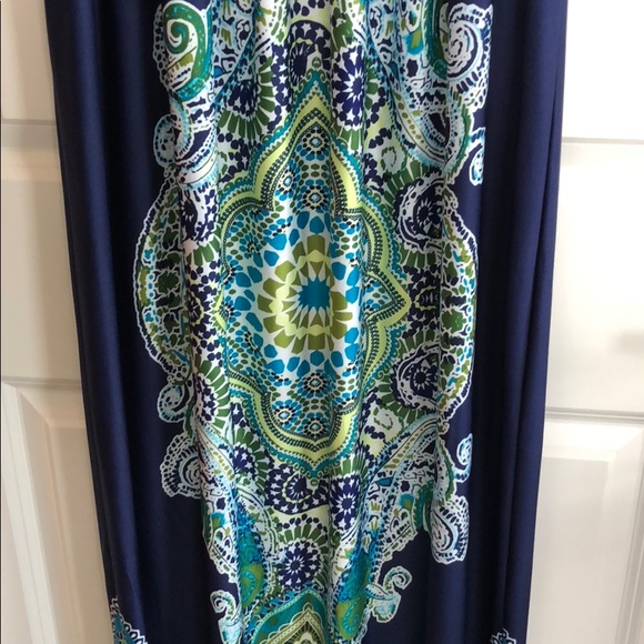 Blue and Green Maxi Dress - Picture 3 of 5